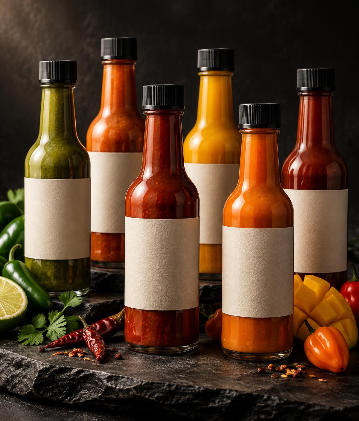 House hot sauce bottles