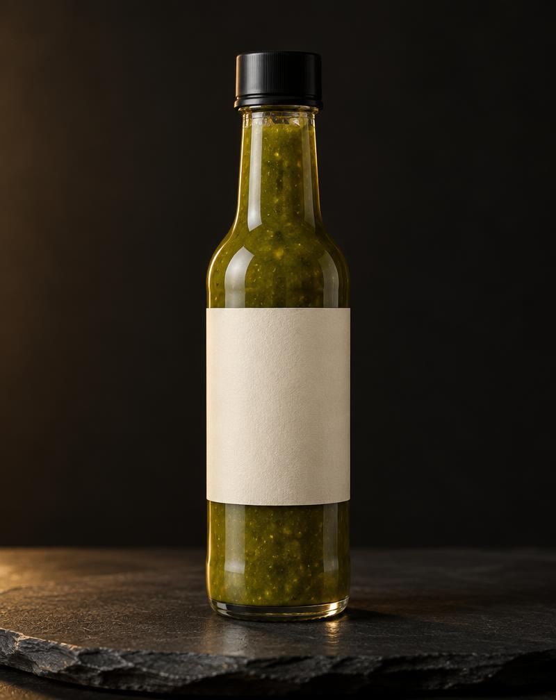 Verde Fermento hot sauce bottle
