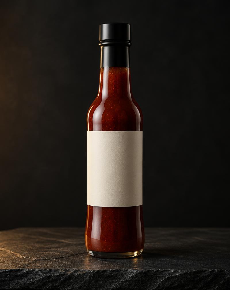 Black Garlic Habanero hot sauce bottle